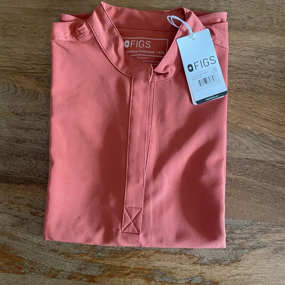 Figs Terracotta Rafaela Scrub Top